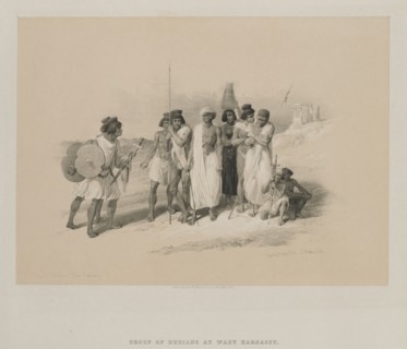 Egypt and Nubia, Volume II: Group of Nubians-Wady Kardasey, 1847. Louis Haghe (British, 1806-1885),