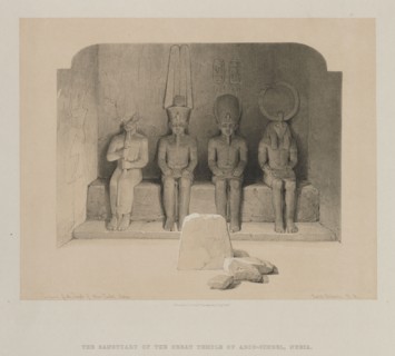 Egypt and Nubia, Volume I: Sanctuary of the Temple of Aboo-Simbel, Nubia, 1846. Louis Haghe