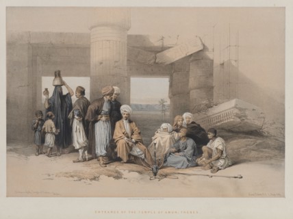 Egypt and Nubia, Volume II: Entrance of the Temple of Amun, Thebes, 1847. Louis Haghe (British,