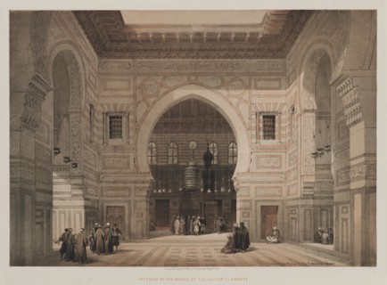 Egypt and Nubia, Volume III:  Interior of the Mosque of the Sultan El Ghoree, 1849. Louis Haghe