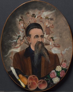 Self-Portrait with Five Muses, c. 1880. Henry Church (American, 1836-1908). Oil on paper mounted to
