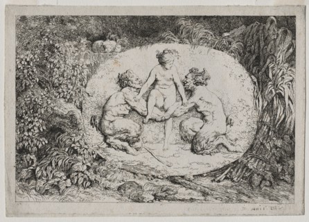 Bacchanales: Nymph Supported by Two Satyrs, 1763. Jean-Honoré Fragonard (French, 1732-1806).
