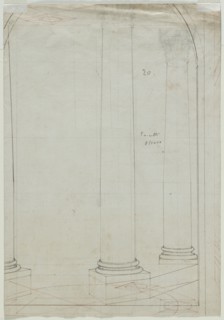 Architectural Drawing of Columns (verso), c. 1810-1820. Pietro Fancelli (Italian, 1764-1850). Pen