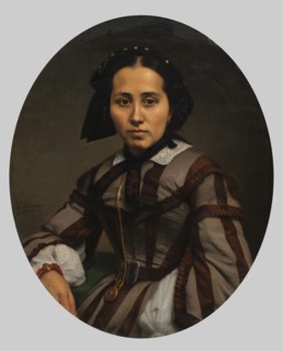 Portrait of a Lady, 1874. Johann Heinrich Neumann (German, 1801-1879). Oil on canvas; framed: 73.7