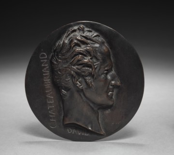 Chateaubriand, 1820. Pierre-Jean David d'Angers (French, 1788-1856). Bronze; overall: 13.3 x 13.2 x
