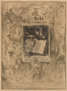 The Owl , 1883. Félix Hilaire Buhot (French, 1847-1898). Etching, drypoint, aquatint and roulette;
