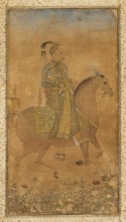 Sultan Abdullah Qutb Shah (1614-74) on Horseback, c. 1635. Southern India, Golconda. Ink,