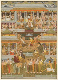 Lovers and beloveds: A composite of scenes from Persian, Urdu, and Sanskrit literature, c. 1735.