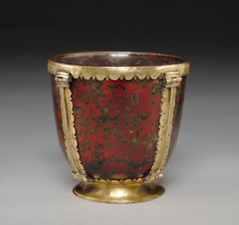 Calyx (Chalice), 900s-1000s. Byzantium, Middle Byzantine (843-1261). Blood jasper (heliotrope) with