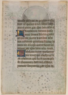 Leaf from a Book of Hours: Text (verso), c. 1410-20. Boethius Illuminator (French). Ink, tempera