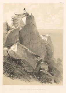 Illustrated Excursion in Italy (vol. II): Ancient Walls, Monte Circello, 1846. Edward Lear
