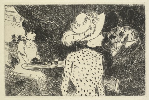 Cafe Scene (descriptive), 1880-1886. Jean Louis Forain (French, 1852-1931). Etching; sheet: 17.8 x