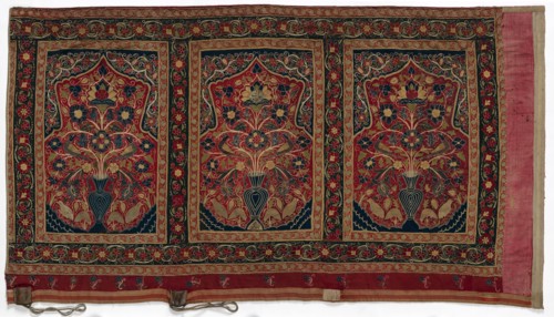 Royal Round Tent made for Muhammad Shah (wall panel with three panels A), 1834-1848. Iran, Rasht,