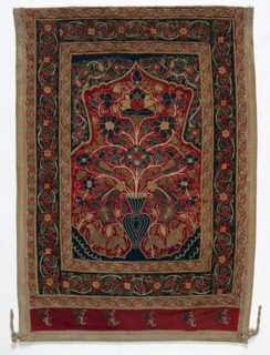 Royal Round Tent made for Muhammad Shah (wall panel with one panel B), 1834-1848. Iran, Rasht,