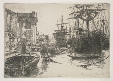 Fondamenta della Zattere, 1880. Otto H. Bacher (American, 1856-1909). Etching on chine collé;
