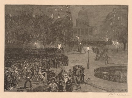 Bois du Monde: Les troubles du quartier Latin, 1882. Auguste Louis Lepère (French, 1849-1918),