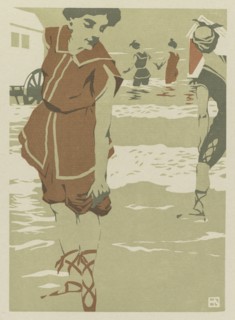 Bathers, c. 1900. Hans von Newmann (German, 1873-1957). Color woodcut; sheet: 27 x 19.8 cm (10 5/8