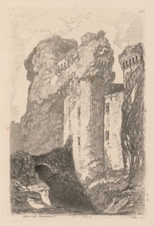 Liber Studiorum: Plate 24, Ragland Castle, Monmouthshire, 1838. John Sell Cotman (British,