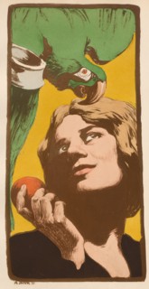 L'Estampe Moderne: La Femme au Perroquet: La Femme au Perroquet, 1898. Angelo Jank (German,