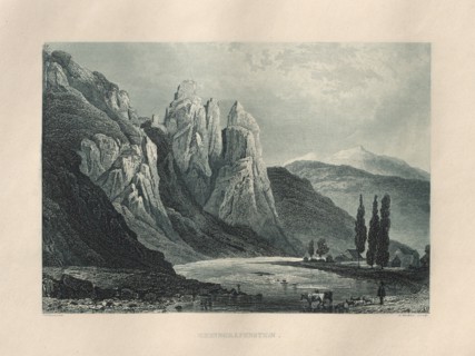 Das Malerische und Romantische Rheinland: Rheingrafenstein, 1928. After Carl Ludwig Frommel