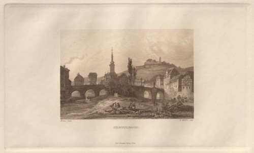 Das Malerische und Romantische Rheinland: Creutznach, 1928. Henry Winkles (British, 1801-1900),