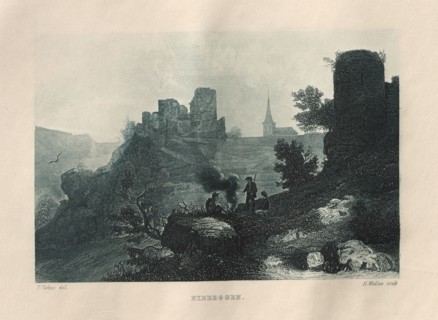 Das Malerische und Romantische Rheinland: Niedeggen, 1928. Henry Winkles (British, 1801-1900),