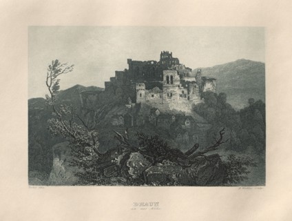Das Malerische und Romantische Rheinland: Dhaun an der Nahe, 1928. Henry Winkles (British,