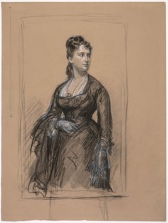 Portrait of a Woman. Isidore Pils (French, 1813/15-1875). Charcoal and white chalk heightening on