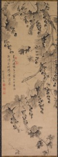 Grapevine, 1700s to 1800s. China, Qing dynasty (1644-1911). Hanging scroll; ink on paper; overall: