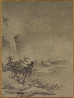 Chinese Servant Walking in the Rain, 1500s. Attributed to Gakuo Zokyu (Japanese, active about