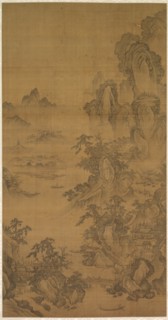 Dwelling by a Mountain Stream, 1500s. Korea, Joseon dynasty (1392-1910). Hanging scroll, ink on