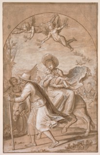 The Flight into Egypt, c. 1590. Gregorio Pagani (Italian, 1558-1605). Pen and brown ink and wash,