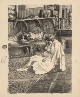 The Model Session (La Séance de modèle), c. 1895. Alexandre Lunois (French, 1863-1916). Lithograph