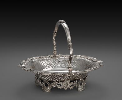 Cake Basket with Handle, 1753. Samuel Herbert (British), Henry Bailey (British). Silver;