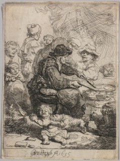 The Pancake Woman, 1635. Rembrandt van Rijn (Dutch, 1606-1669). Etching; sheet: 10.1 x 8 cm (4 x 3