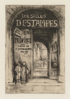 Les Salles d'Estampes en Province, 1877. Félix Hilaire Buhot (French, 1847-1898). Etching on wove