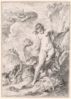 Andromeda (Andromède), 1734. François Boucher (French, 1703-1770). Etching ; sheet: 32.5 x 23.5 cm