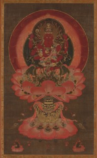 Wisdom King of Passion Aizen Myoo, 1300s. Japan, Kamakura period (1185-1333) to Nanbokucho period