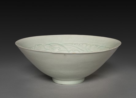 Conical Bowl with Carved Babies and Floral Motif, 960-1279. China, Song dynasty (960-1279).