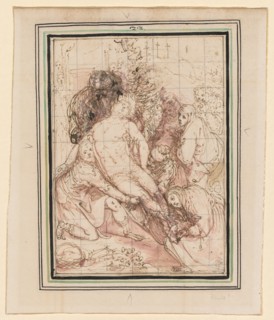 The Entombment, ca. 1596. Giovanni de' Vecchi (Italian, 1536-1615). Pen and brown ink, purple wash,
