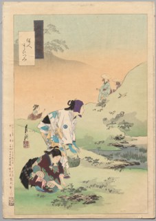 Beauties Harvesting Bracken, from the series Gekko’s Miscellaney, c. 1886–1899. Ogata Gekko