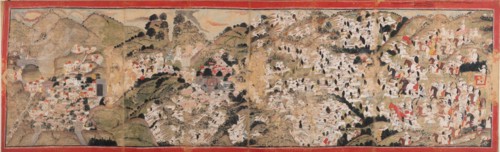 Raja Sansar Chand Attacking Kangra Fort, 1782. Northern India, Himachal Pradesh, Pahari Kingdom of