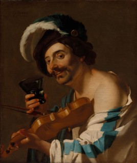 Violin Player with a Wine Glass, 1623. Dirck van Baburen (Dutch, c. 1595-1624). Oil on canvas; 80.4
