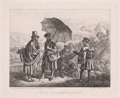 The Artists on Their Journey, 1819. Johann Adam Klein (German, 1792-1875). Etching; plate: 24.4 x