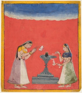 Devangandhari Ragini of Hindola, c. 1700. India, Baghal (Arki). Opaque watercolor on paper;