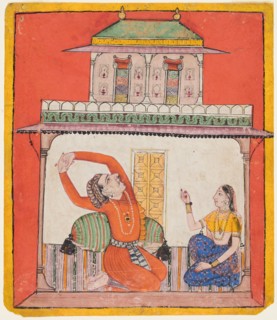 Vighada Raga of Sri, c. 1700. India, Baghal (Arki). Opaque watercolor on paper; miniature: 21 x 17