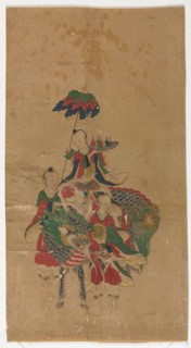 Daoist Immortal on a Kilin and Two Attendants, 1392-1910. Korea, Joseon dynasty (1392-1910). Ink