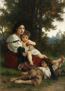Rest, 1879. William Adolphe Bouguereau (French, 1825-1905). Oil on fabric; framed: 204 x 156 x 15