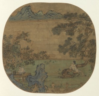 Landscape with Figures, 960-1279. China, Song dynasty (960-1279). Album leaf, ink and color on
