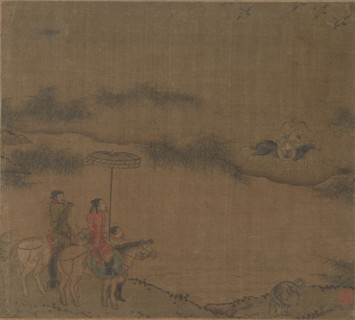 Three Horsemen Hunting Wild Geese, 960-1279. China, Song dynasty (960-1279). Album leaf, ink and